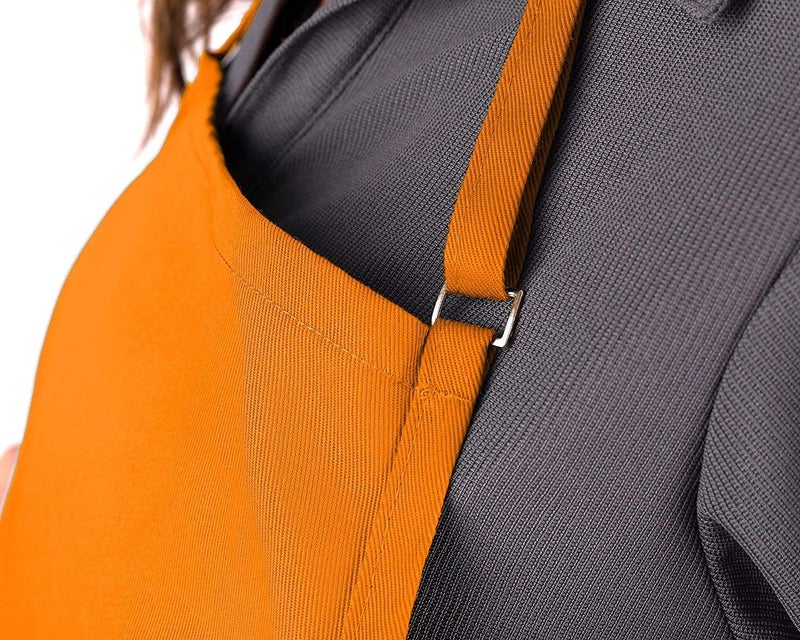 KNG Orange 3 Pocket Adjustable Bib Apron for Men and Women - Image 4